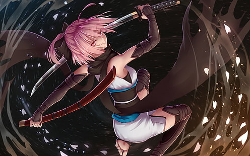 アニメ、アニメの女の子、剣を持つ少女、ピンクの髪、FGO、Fate / Grand Order、Sabre（Fate / Grand Order）、さくらセイバー、Fate Series、 HDデスクトップの壁紙 HD wallpaper