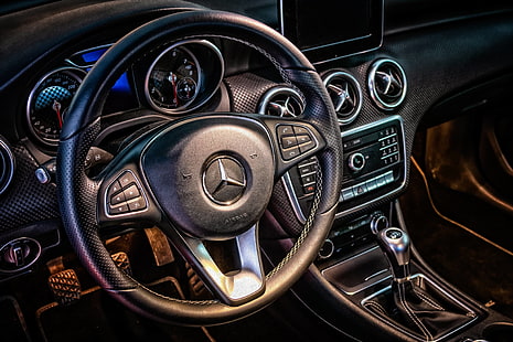 interior, steering, mercedes, dashboard, wheel, cockpit, HD wallpaper HD wallpaper