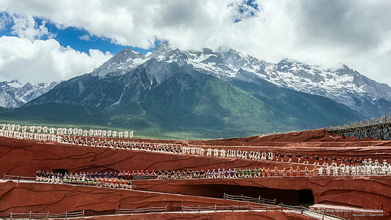 Jade Dragon Snow Mountain, nära Lijiang, Kina, Asien, HD tapet HD wallpaper