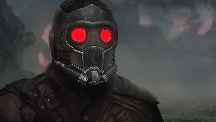close photo of person wearing black mask, Star Lord, Guardians of the Galaxy, HD wallpaper