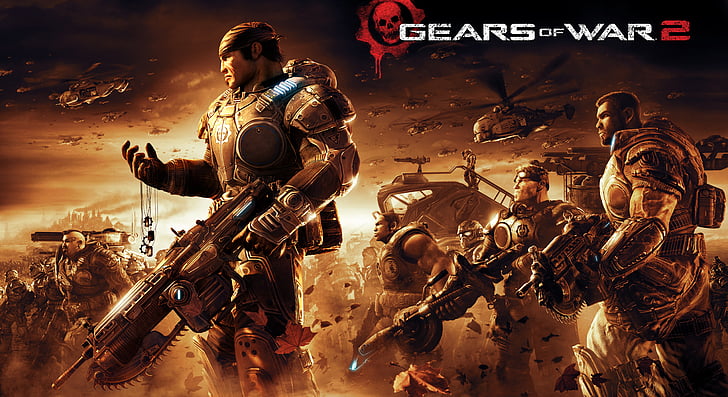 Gears of War 2 цифровые обои, Gears of War 2, Xbox, 5K, HD обои