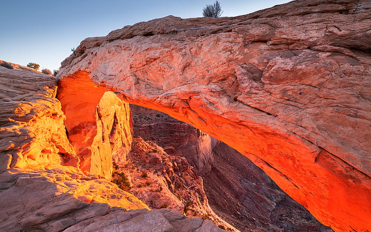 Erde, Bogen, Schlucht, Nationalpark Canyonlands, Felsen, Stein, Sonnenaufgang, HD-Hintergrundbild