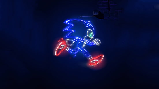 Sonic, Sonic the Hedgehog (2020), Neon, Sonic the Hedgehog, HD tapet HD wallpaper