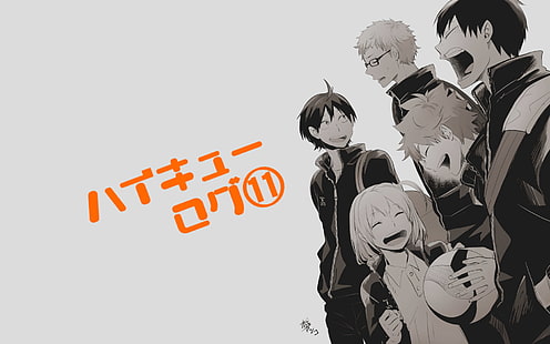 Anime, Haikyu !!, Haikyū !!, Hitoka Yachi, Kei Tsukishima, Shōyō Hinata, Tadashi Yamaguchi, Tobio Kageyama, HD papel de parede HD wallpaper