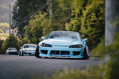 S15, Silvia, Nissan, สีน้ำเงิน, ท่าทาง, ต่ำ, Nation, วอลล์เปเปอร์ HD HD wallpaper