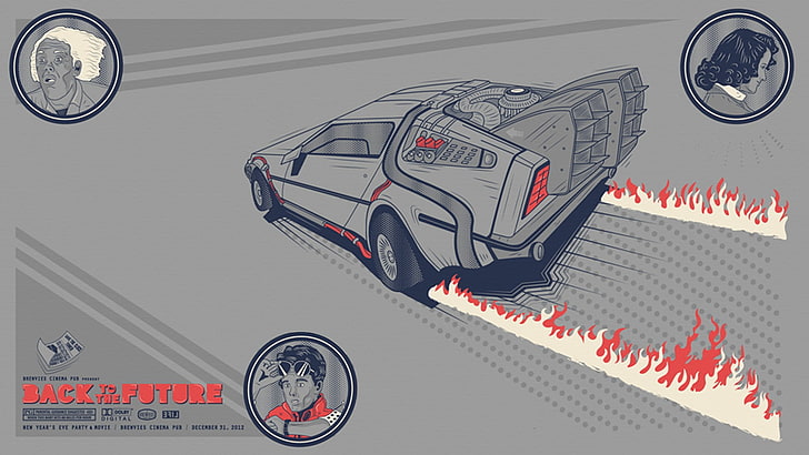 Back to the Future illustration, movies, Back to the Future, HD wallpaper