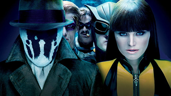 дамски жълто-черен костюм, Watchmen, Nite Owl, Rorschach, Silk Spectre, The Comedian (Watchmen), HD тапет HD wallpaper
