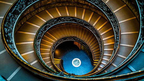 Vaticano, espiral, 4k, 8k, Escalera, Fondo de pantalla HD HD wallpaper