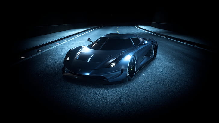 Need for Speed, need for speed payback, Koenigsegg, Regera, night, vehicle, car, black, HD wallpaper