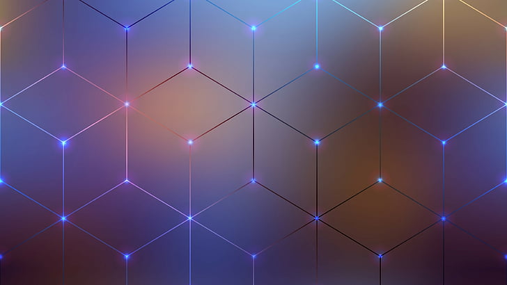 ilustração de cubo roxo e azul, espectro eletromagnético, linhas, 4k, 5k, papel de parede android, violeta, plano de fundo, HD papel de parede