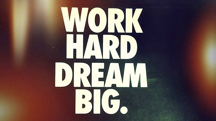 word hard dream big text, typography, motivational, HD wallpaper
