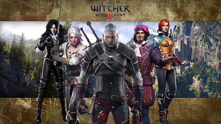 The Witcher Wild Hunt 3 Plakat, The Witcher, RPG, Geralt, Triss, Buttercup, Die wilde Jagd, Die wilde Jagd, The Witcher 3, CD Projekt Rot, CRIS,, Jennifer, HD-Hintergrundbild