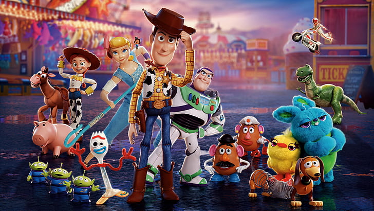 Film, Toy Story 4, Bo Peep, Buzz Lightyear, Forky (Toy Story), Jessie (Toy Story), Woody (Toy Story), Wallpaper HD