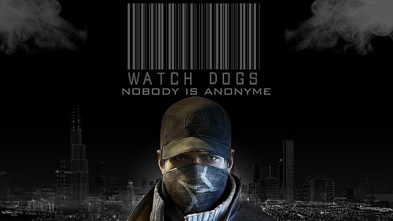 Watch Dogs Nobody ملصق Anonyme ، لعبة فيديو ، Watch Dogs ، Aiden Pearce، خلفية HD HD wallpaper