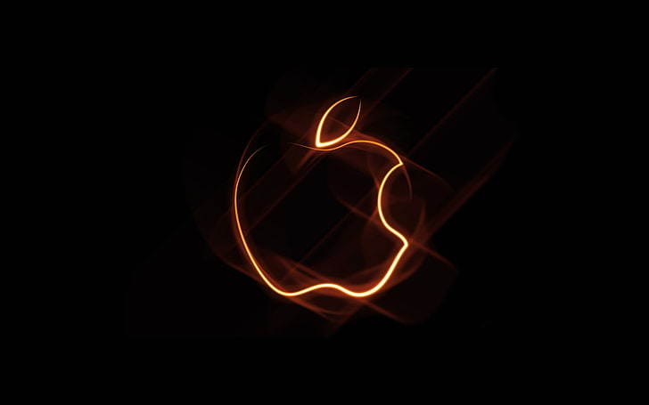 fond d'écran numérique logo rouge et noir Apple, ordinateur, lumière, abstraction, Apple, fumée, gaz, gadget, Fond d'écran HD