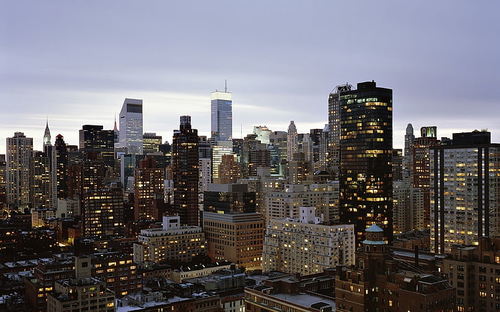 Kota New York, AS, kota, lanskap kota, gedung pencakar langit, Wallpaper HD