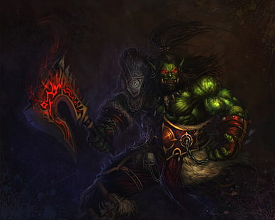 วอลล์เปเปอร์ Warcraft troll, Warrior, WoW, Orc, World of warcraft, WWII, ork, Horde, Grom Hellscream, Grommash, วอลล์เปเปอร์ HD HD wallpaper
