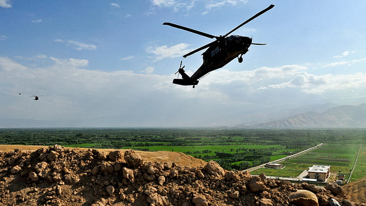 militer, pesawat terbang, pesawat militer, helikopter, Sikorsky UH-60 Black Hawk, Wallpaper HD