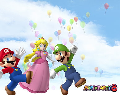 Super Mario Party 8 wallpaper, Mario, Mario Party 8, Luigi, Princess Peach, HD wallpaper HD wallpaper