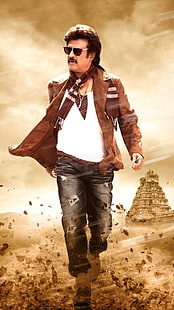 Lingaa 2014, schwarze beunruhigte Jeans der Männer, Filme, Bollywood-Filme, Bollywood, Rajinikanth, 2014, HD-Hintergrundbild HD wallpaper