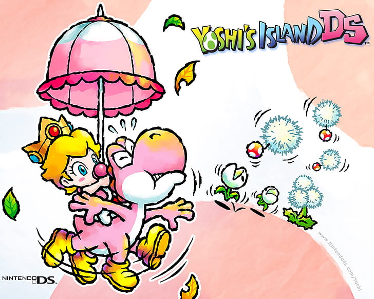 Mario, Yoshi's Island Ds, Princess Peach, Yoshi, Sfondo HD