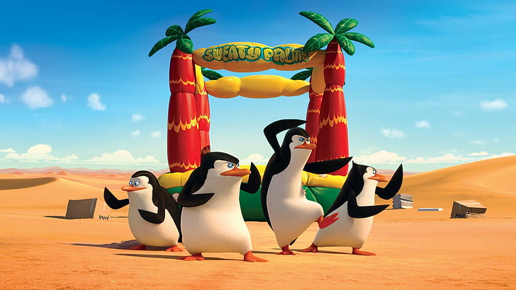فيلم ، طيور البطريق في مدغشقر، خلفية HD