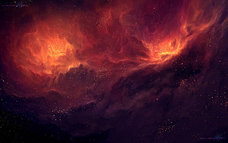 TylerCreatesWorlds, nebula, seni luar angkasa, Wallpaper HD