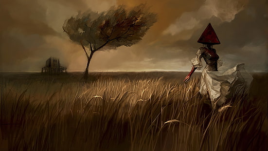 femme debout au milieu du champ en train de peindre, Silent Hill: Collection HD, Fond d'écran HD HD wallpaper