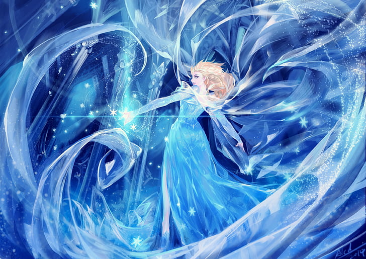 desenho animado, Frozen (filme), loira, HD papel de parede
