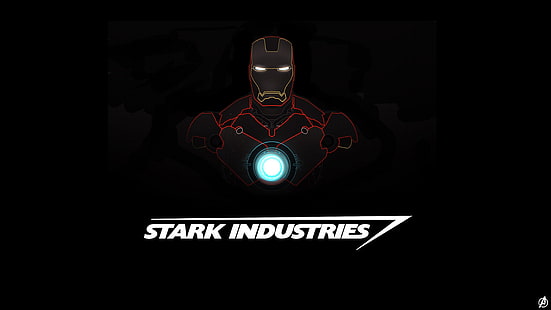 Iron Man, 5K, Stark Industries, Minimal, Dark, HD wallpaper HD wallpaper