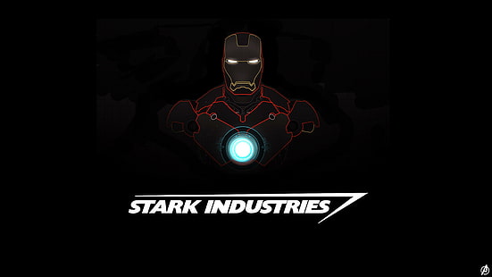 Iron Man, Stark Industries, Minimal, Dark, HD, 5K, Sfondo HD HD wallpaper