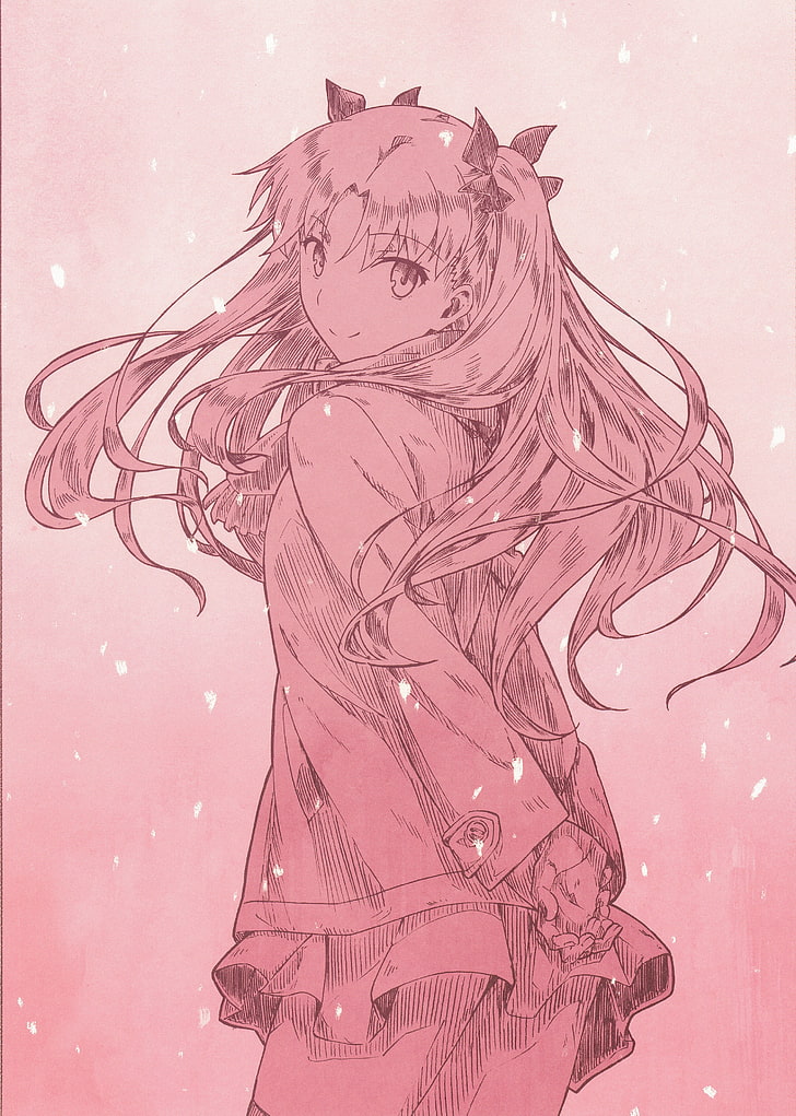 момиче аниме илюстрация, Fate Series, Tohsaka Rin, аниме момичета, HD тапет, тапет за телефон