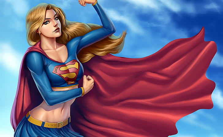 Супер момиче, Супермен, супергерой, супергероини, произведения на изкуството, привързаност, като супермен, HD тапет