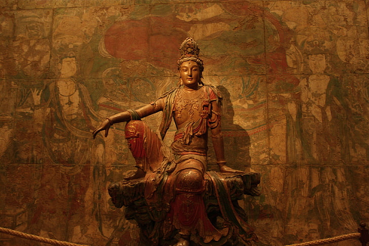 Statua di Buddha Gautama, Buddha, spirituale, Guanyin, bodhisattva, buddismo, Sfondo HD