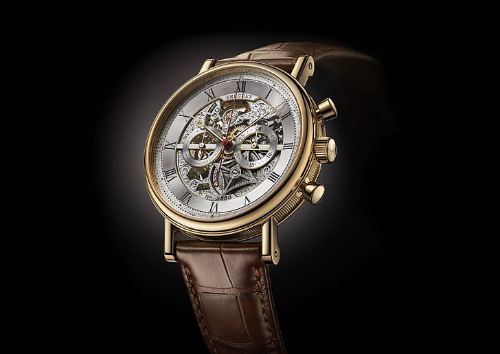time, style, watch, black background, Swiss, wrist, men's, Breguet, Breguet-Montre-Only-Watch, HD wallpaper