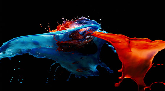 Live Paint, papier peint éclaboussures de peinture rouge et bleu, Aero, coloré, Fond d'écran HD HD wallpaper