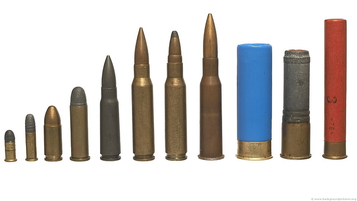 Munition, Skala, 7,62, 9 mm, .30 Karabiner, 12 Gauge, Kalaschnikow, .22 Langgewehr, HD-Hintergrundbild