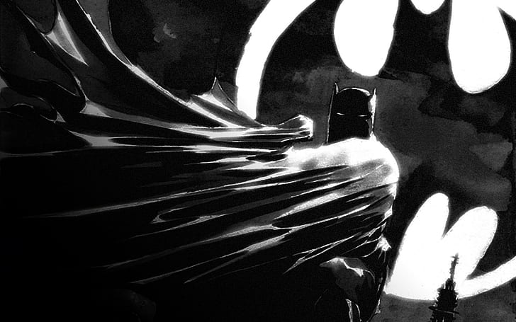 Batman, noir et blanc, super héros, batman, noir et blanc, super héros, Fond d'écran HD