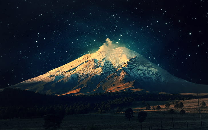 mountains landscapes nature winter snow trees stars deviantart lions mac os x skyscapes xddhx 192 Nature Mountains HD Art , mountains, Landscapes, HD wallpaper