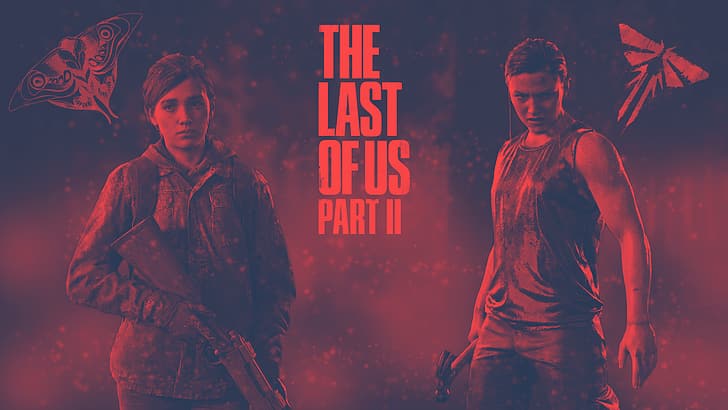 The Last of Us 2, Abby, Ellie, Firefly, ngengat, videogame, PlayStation, Wallpaper HD