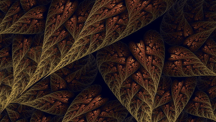 alfombra floral azul y marrón, abstracto, fractal, arte digital, Fondo de pantalla HD