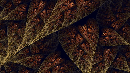 tapis floral bleu et marron, abstrait, fractal, art numérique, Fond d'écran HD HD wallpaper