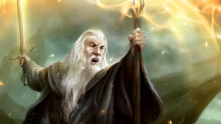 El Señor de los Anillos, Gandalf, Guardianes de la Tierra Media, mago, Fondo de pantalla HD