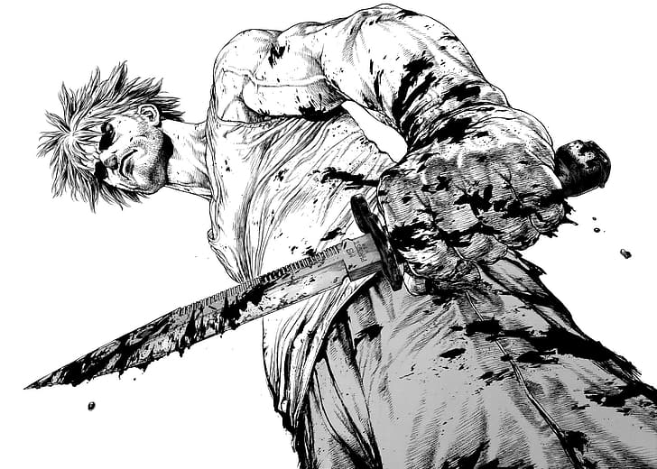 Herkunft, Boichi, Monochrom, Manga, Messer, HD-Hintergrundbild