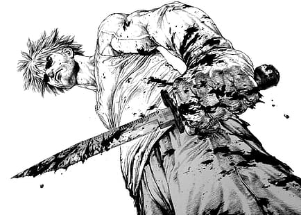 Herkunft, Boichi, Monochrom, Manga, Messer, HD-Hintergrundbild HD wallpaper
