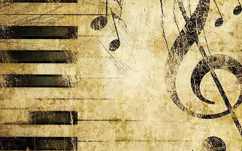 musica, note musicali, pianoforte, opere d'arte, Sfondo HD HD wallpaper