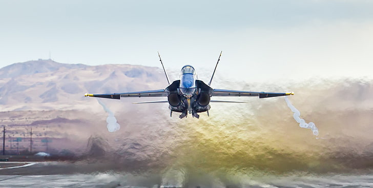 ジェット戦闘機、マクドネルダグラスF / A-18ホーネット、飛行機、軍隊、航空機、軍用機、 HDデスクトップの壁紙