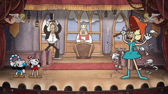 لعبة فيديو ، Cuphead ، Mugman (Cuphead) ، Sally Stageplay، خلفية HD HD wallpaper