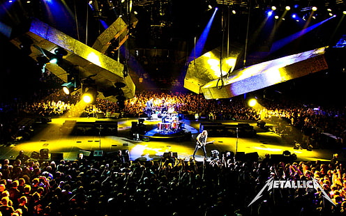 Konser Metallica, metallica, konser, penggemar, pertunjukan, cahaya, Wallpaper HD HD wallpaper