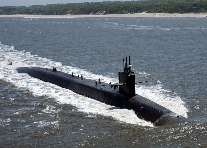 black submarine, USA, APL Florida, the Ohio class, Navy, HD wallpaper